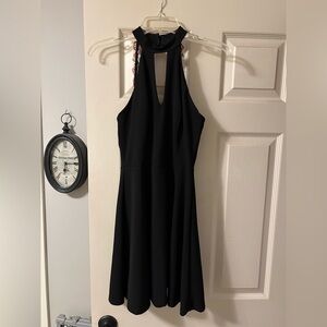 B Darlin Elegant Black Halter Dress